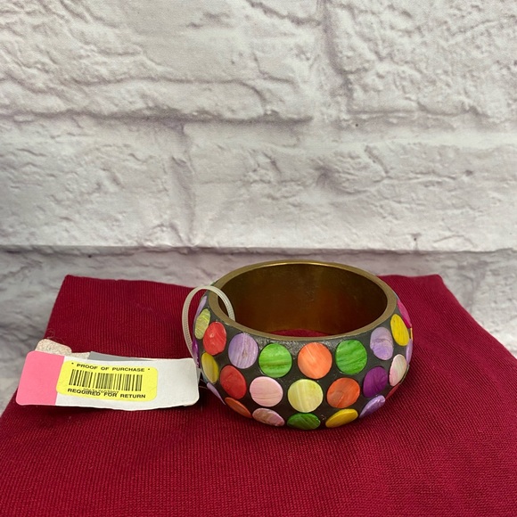 NWT Bras Enameled Rainbow Confetti Bracelet - Picture 2 of 5